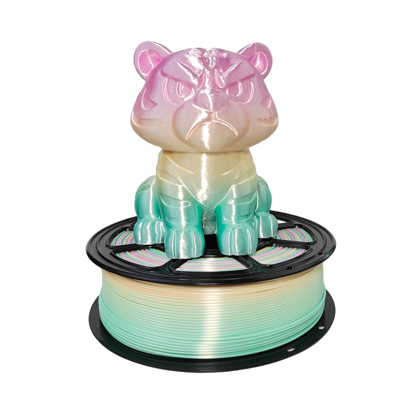 PLA Rainbow filament spool and colour-transition sample