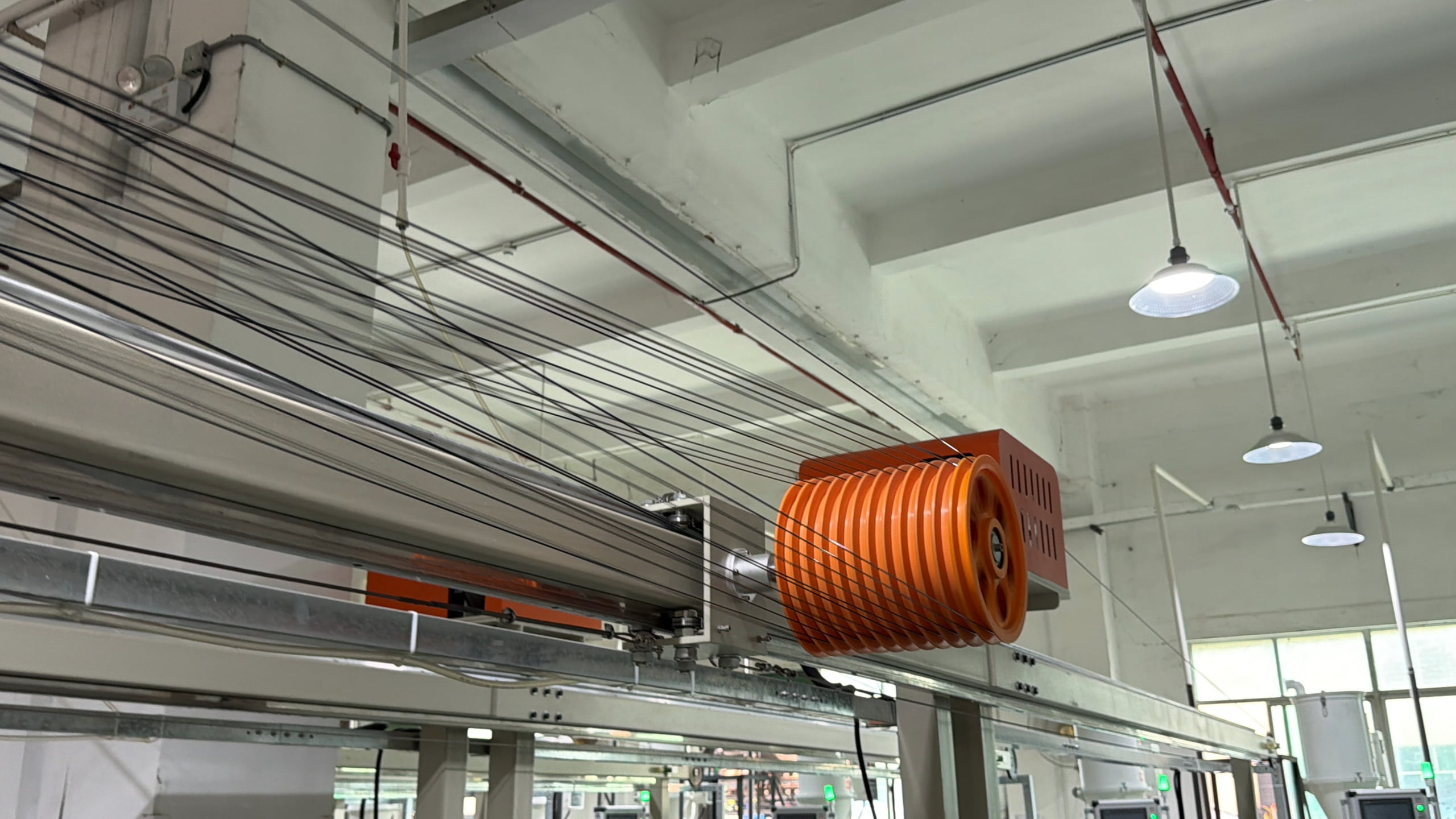 Matte PLA filament strand photographed in neutral light
