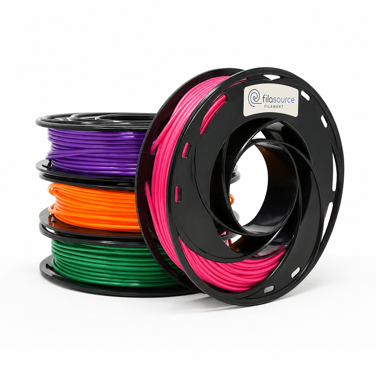 Four filament spools selected for an assortment trial