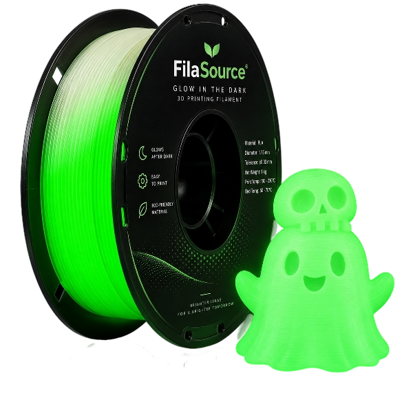 PLA+ filament spools and printed samples
